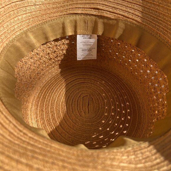 Gertex Straw Beach Hat with Hand painted Black Stripes - So Chic! - Picture 7 of 12